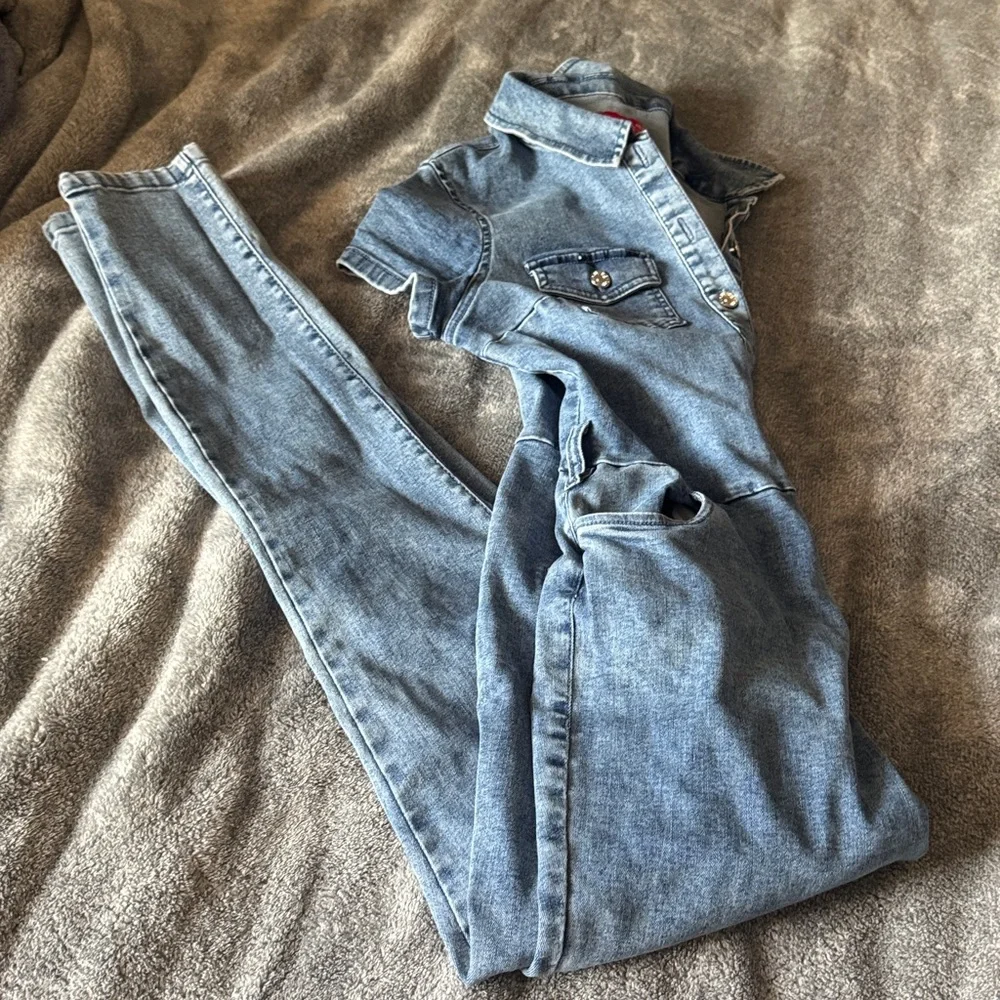GUESS Women's Blue Denim jumpsuit S - Picture 7 of 7